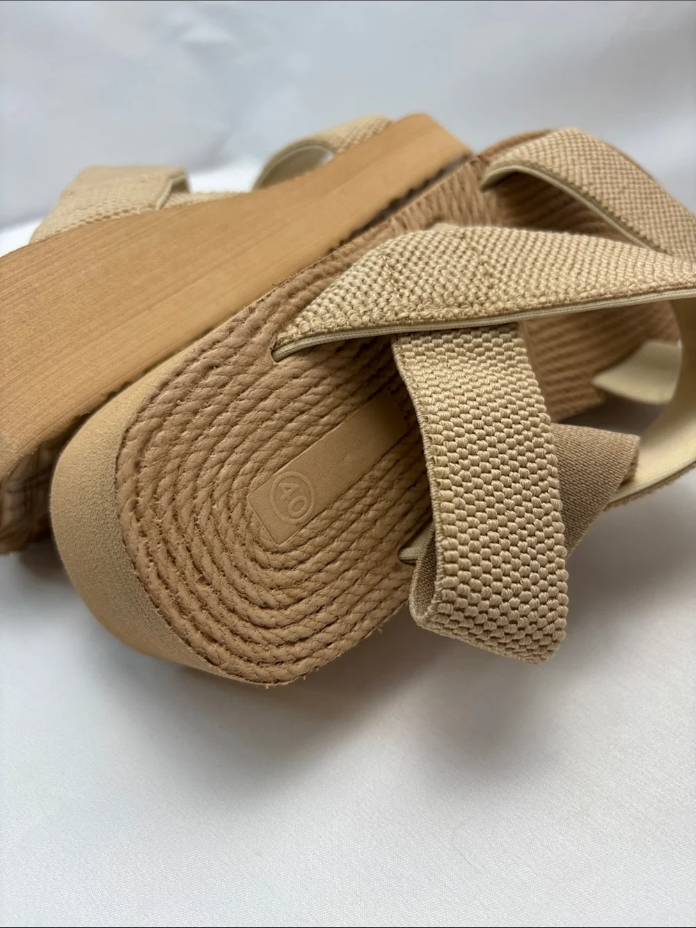 Fashion‎ Women’s 40 Beige Wedge Sandals - Comfortable Summer Platform #420